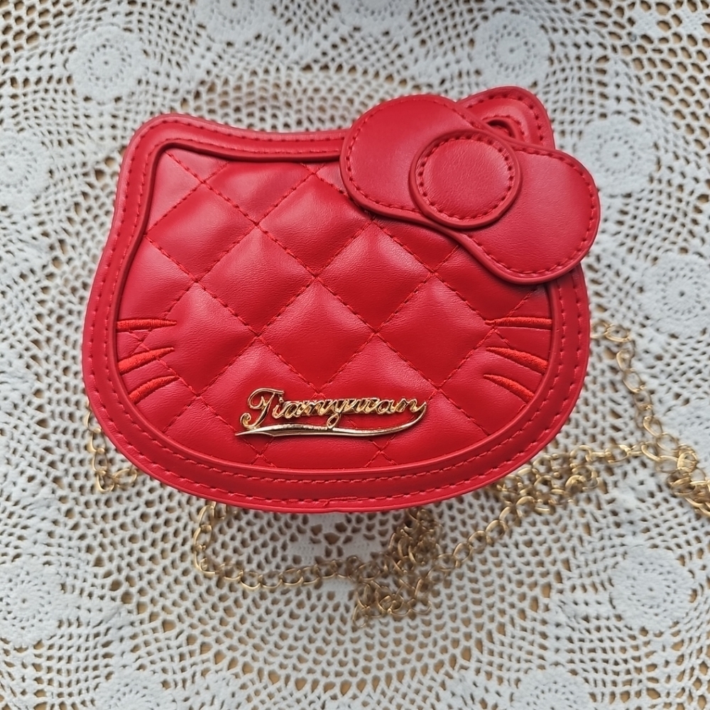Cat Shaped Crossbody Purse Red Small New